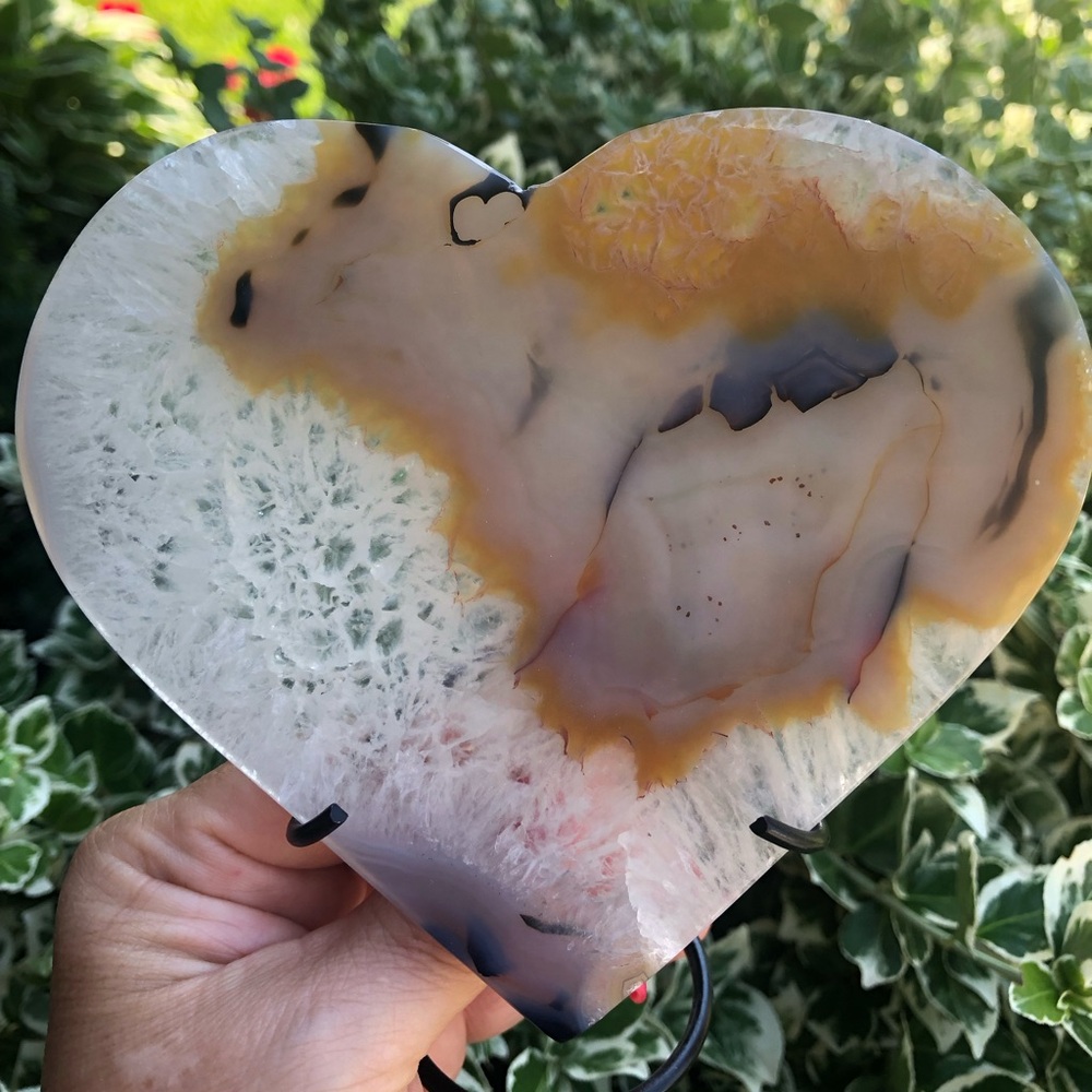 Heart-Shaped Agate Art Piece